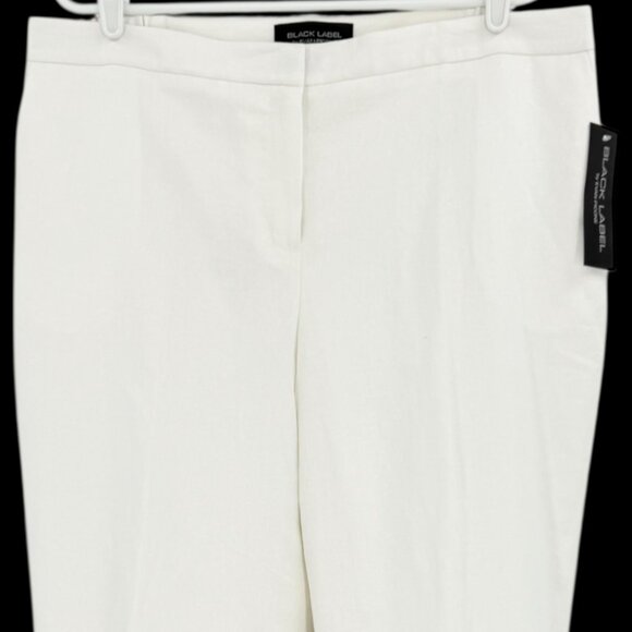 Black Label by Evan-Picone Womens Linen Blend Natural White Crop Pants Sz 16 NWT - Picture 3 of 11